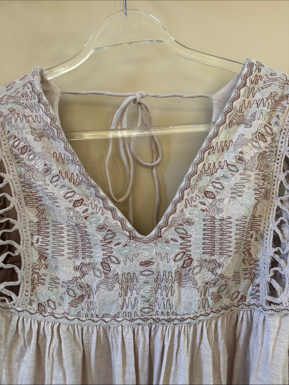 Free People Cream Embroidered Peasant Tunic - Picture 3 of 10